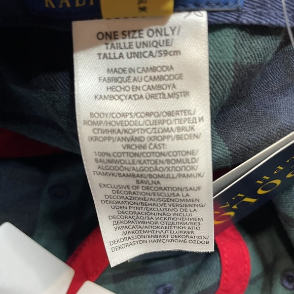 Polo Ralph Lauren Blackwatch Plaid Cotton Chino Cap Hat Adjustable Strap NWT - Picture 6 of 7